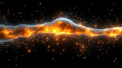 Wall Mural - Explosion of Nebula and Fire in Space with Stars and Galaxies. Generative AI