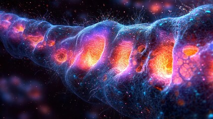 Wall Mural - A vibrant space nebula with stars and cosmic dust. Generative AI
