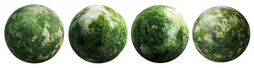 Wall Mural - isolated illustration of a green planets
