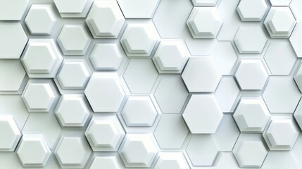 Poster - White hexagonal textured background showcasing a modern and abstract design.