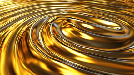 Poster - A close-up of shimmering golden liquid flowing in mesmerizing patterns.