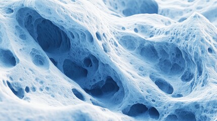 Poster - Close-up view of intricate blue textures resembling microscopic cellular structures.