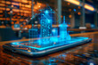 © big_and_serious - Augmented reality view of a futuristic cityscape, merging smartphone technology with holographic visuals. Depicts urban design, connectivity, and digital innovation in a night setting