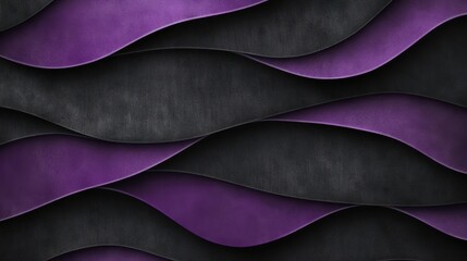 Poster - Abstract wave patterns in black and purple create a modern, textured backdrop.