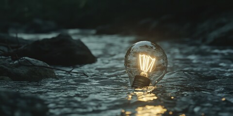 Wall Mural - River Light Bulb