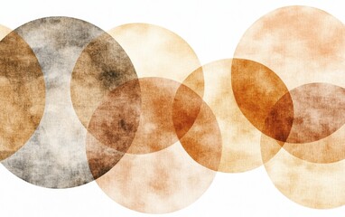 Aufkleber - Abstract Watercolor Composition Featuring Overlapping Circular Forms in Earthy Tones, Perfect for Modern Design and Artistic Backgrounds