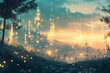 © JBMotillon - Ethereal tech landscape with radiant circuit highlights.