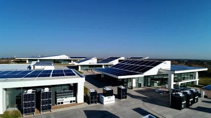 Wall Mural - Solar panels on a modern house roof, generating clean and sustainable energy from the sun.