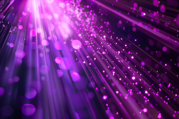 Poster - A captivating display of purple light rays and sparkling particles illuminates the dark space, creating a mystical and dreamlike ambiance that draws attention