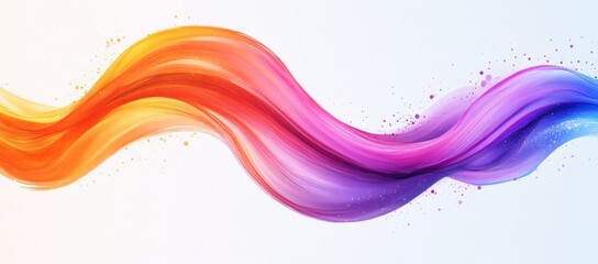 Poster - A colorful wave with a white background