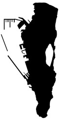 Wall Mural - silhouette gibraltar map