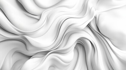 Fototapete - Smooth white waves forming a layered abstract background, with soft lighting and a modern feel
