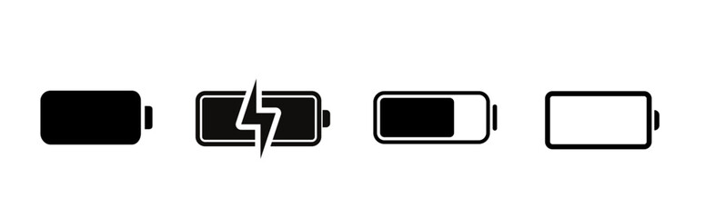 battery icons set in vector