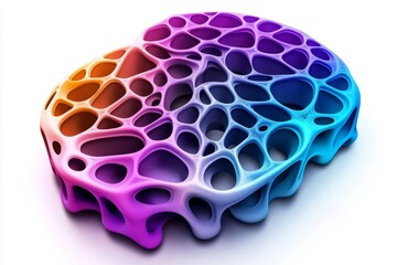 Poster - A 2D illustration of interconnected data nodes and flow lines in vibrant colors on a white background