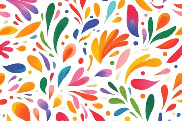 Poster - Colorful Seamless Vector Doodles of Vibrant Petals and Abstract Shapes in a Playful Design
