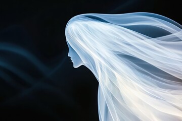 Poster - Ethereal Wisps of Soft Smoke Swirling Gracefully in the Night’s Embrace