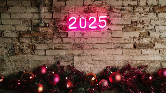 Festive setup with a neon 