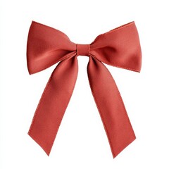 A beautiful red fabric bow, perfect for crafts and decorations, isolated on white background.