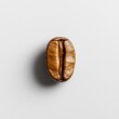 © kwangze - Close-up of a single coffee bean on a white background, perfect for coffee-related themes, isolated on white background.