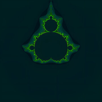 Image of a mathematical expression, the Maldenbrott fractal. Using computer graphics resources.