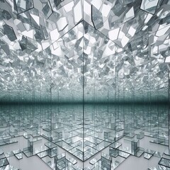Poster - Infinity Mirrored Room A Fragmented Reflection A white room fill