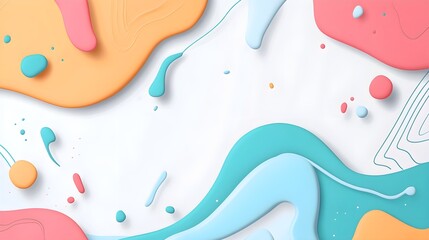 Poster - Abstract Background with Colorful 3D Shapes