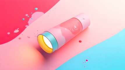 Poster - Pink  Blue   Yellow Abstract Background with Colorful Splashes