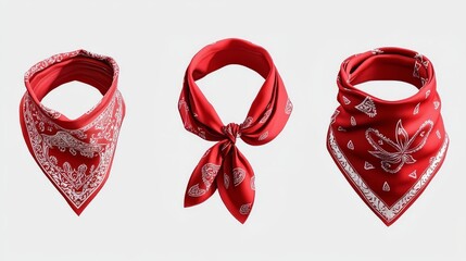 Eye-catching silk headbands, neckerchiefs, and forehead bands designed for unisex wear.