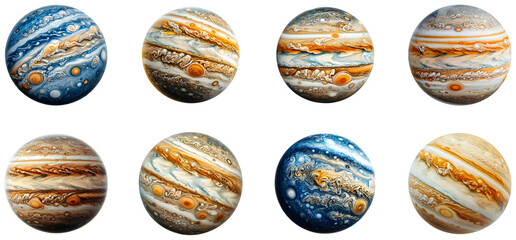 Wall Mural - stunning views of jupiter showcasing its unique atmospheric features isolated on transparent backgro
