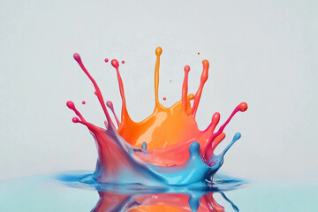 Fototapete - Colorful paint splash in water creates vibrant patterns