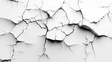 Poster - Cracked and Peeling White Surface Texture for Backgrounds, Design Projects, and Creative Use in Art and Graphic Design