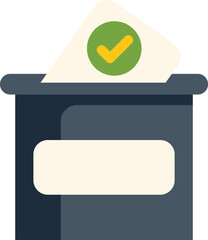 Poster - ballot paper with green tick sign being inserted into ballot box