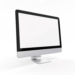 Poster - Blank computer monitor with a modern design and white screen.