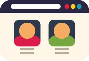 Fototapete - Website is showing user interface with two profile pictures