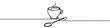 © chekman - Minimalist continuous line drawing representing a cup of coffee on a saucer. Vector illustration.