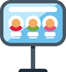 Fototapete - Interactive kiosk showing profiles of users on screen, concept of online profiles and digital identity