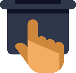 Poster - Hand with the index finger extended is touching or clicking a blank button on a digital screen