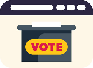 Poster - Online voting concept showing a ballot box displayed on a website