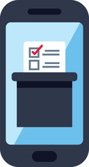 Poster - smartphone showing voting booth with ballot paper for online voting