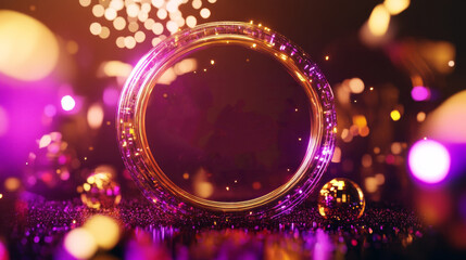 Poster - A large, glowing, purple circle with a hole in the middle
