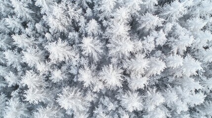 Poster - A snowy forest with trees covered in white snow