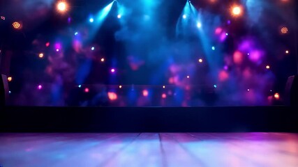 Poster - Vibrant colorful stage lights illuminating a dark concert atmosphere : Generative AI