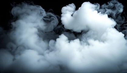 Aufkleber - Dramatic swirling white fog against dark moody backdrop : Generative AI