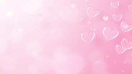 Poster - Gentle pink hearts float gracefully against a soft, dreamy pink backdrop, creating a romantic and affectionate atmosphere perfect for valentine's day or any loving occasion.