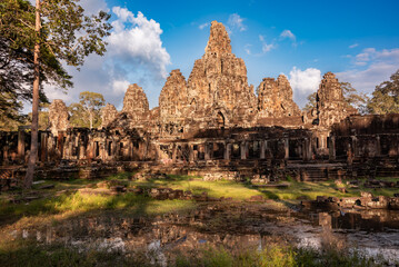 Bayon temple, ancient temple ruins in Cambodia