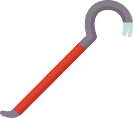 Poster - crowbar with red handle for pulling nails, isolated on white background