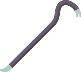 Poster - crowbar tool lying diagonally, heavy duty hand tool with steel handle and claw for pulling nails