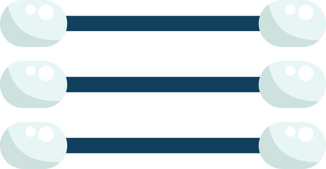 Poster - This minimalist vector illustration depicts three cotton swabs lying horizontally, perfect for designs related to hygiene, healthcare, and personal care