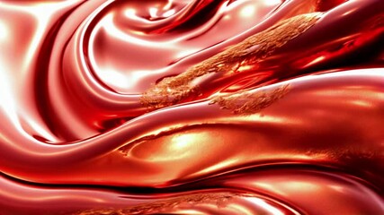 Wall Mural - An animated fluid rose gold texture, with highlights and lowlights creating a metallic ripple effect, giving an ultra-modern, luxurious feel
