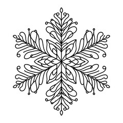 Wall Mural - abstract snowflake. intricate unique snowflake design, perfect for winter and holiday projects